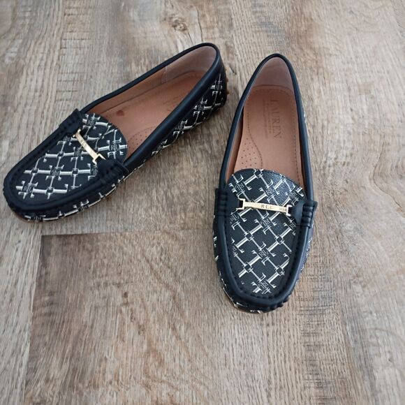 Lauren Ralph Lauren women's heritage logo Briony Driver Navy 6.5 - Picture 11 of 13